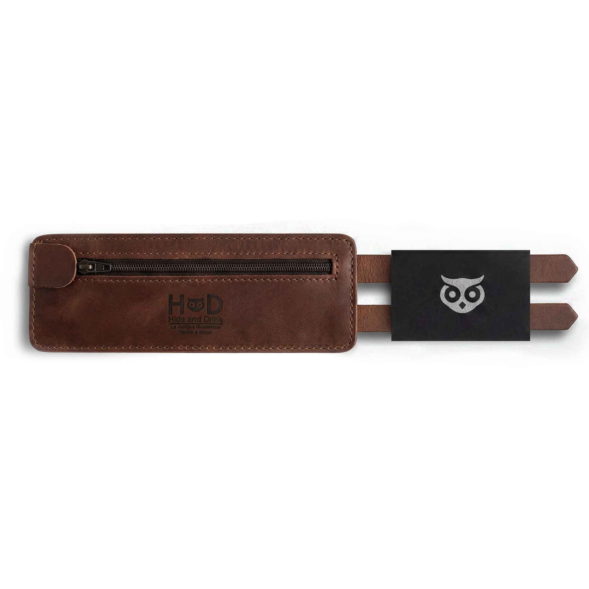 Showcasing the innovative design of Hide & Drink's Wrist-Wallet-Cuff made from quality Full Grain Leather. This rustic leather bracelet includes a hidden pouch for bills and an inner zippered pouch for organization. Each piece is artisan-crafted in La Antigua Guatemala & Oaxaca Mexico, ensuring quality craftsmanship.