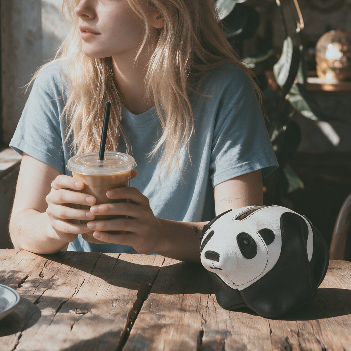Leather Panda Pouch
