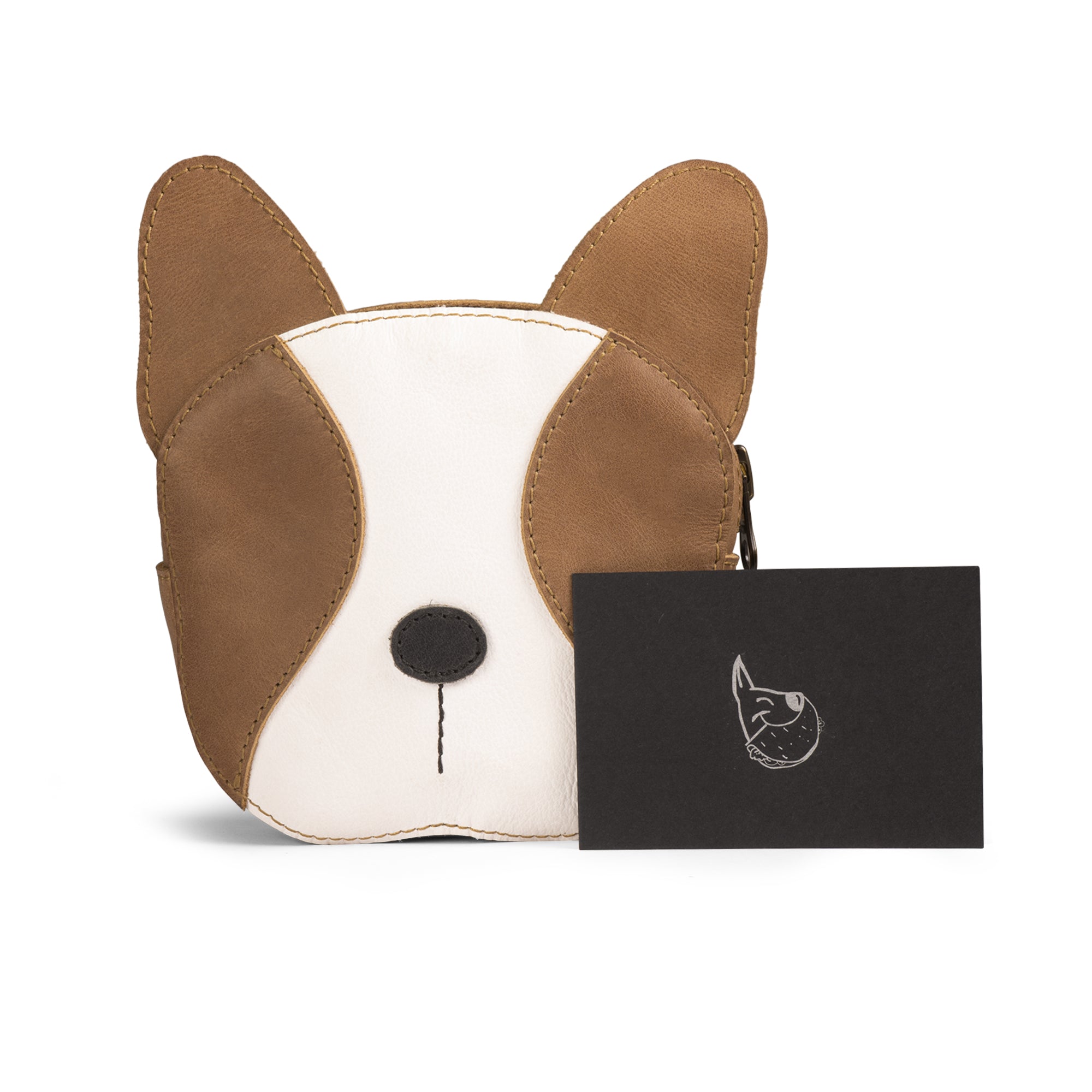French Bulldog-Shaped Leather Wallet