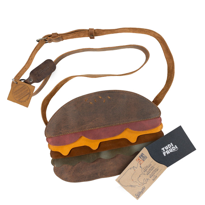 Burger-Shaped Shoulder Bag - Stockyard X 'The Leather Store'