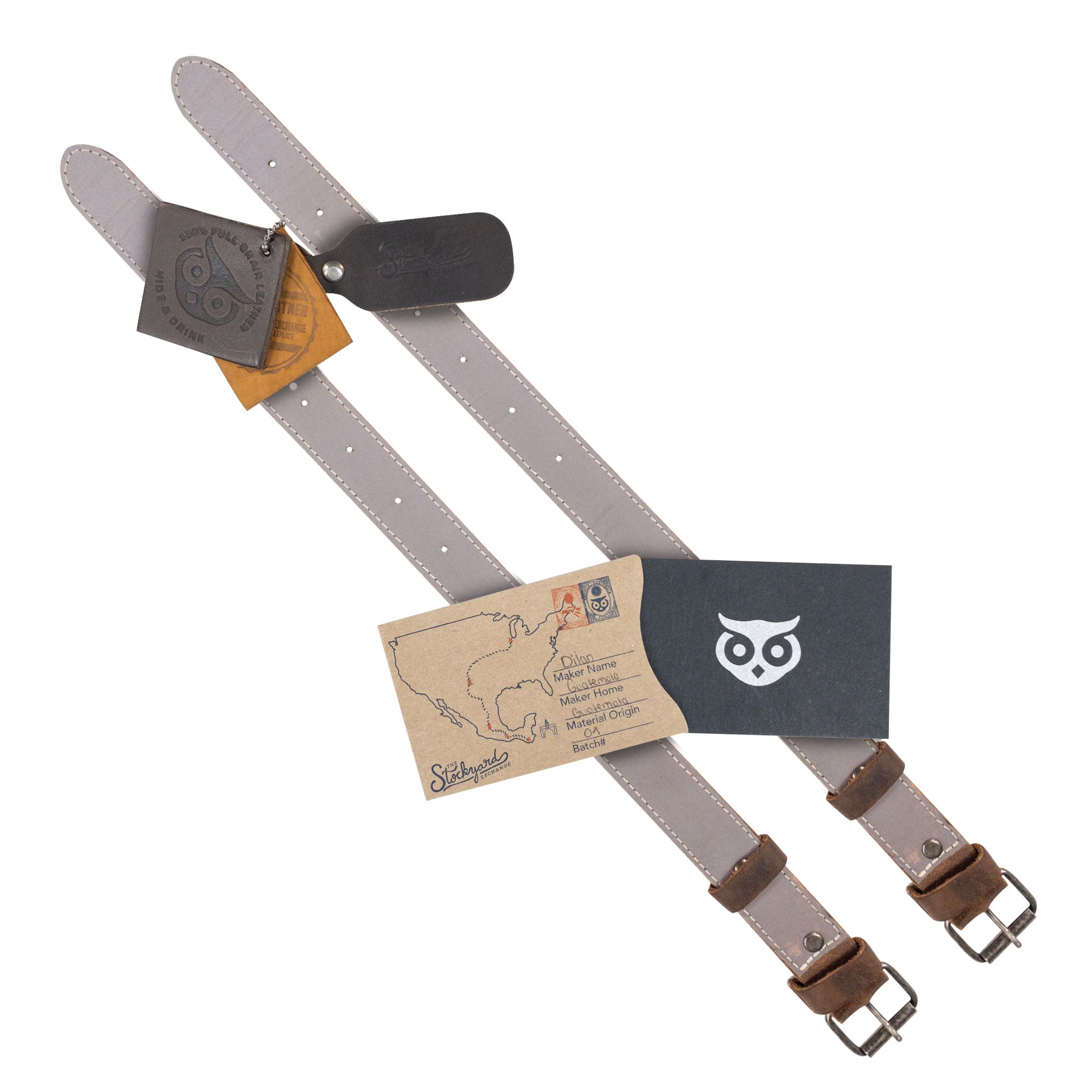 Bicycle Ankle Bands by Hide & Drink, showcasing Rustic Bicycle Ankle Bands equipped with sturdy Brass Metal Buckles. These Adjustable Straps for Legs made from quality Full Grain Leather are ideal for Vintage Gifts for Cyclists, handmade in La Antigua Guatemala.