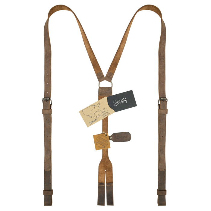 Thin Y Back Suspenders with Belt Loops - Stockyard X 'The Leather Store'