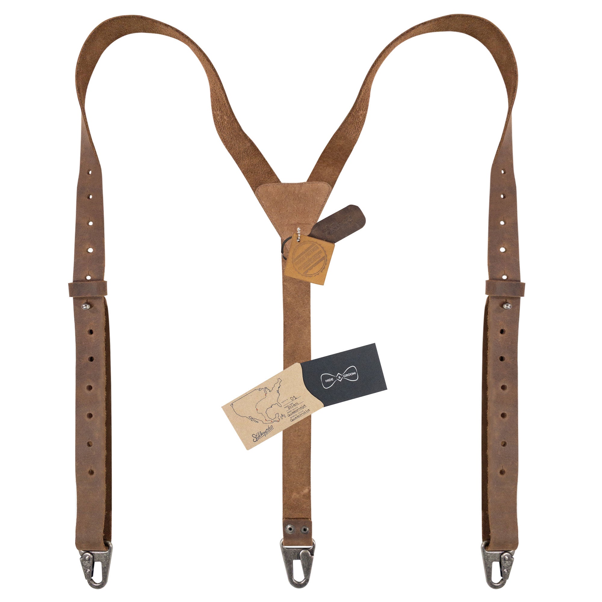 Y Back Suspenders with Adjustable Size Straps for Men - Stockyard X 'The Leather Store'