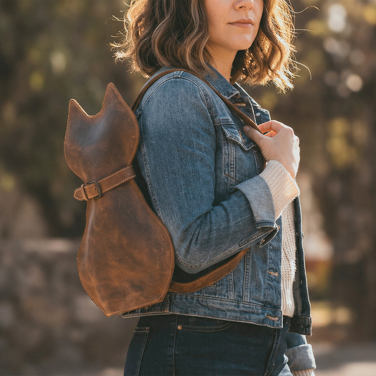 cat backpack leather Kitty Shape Backpack