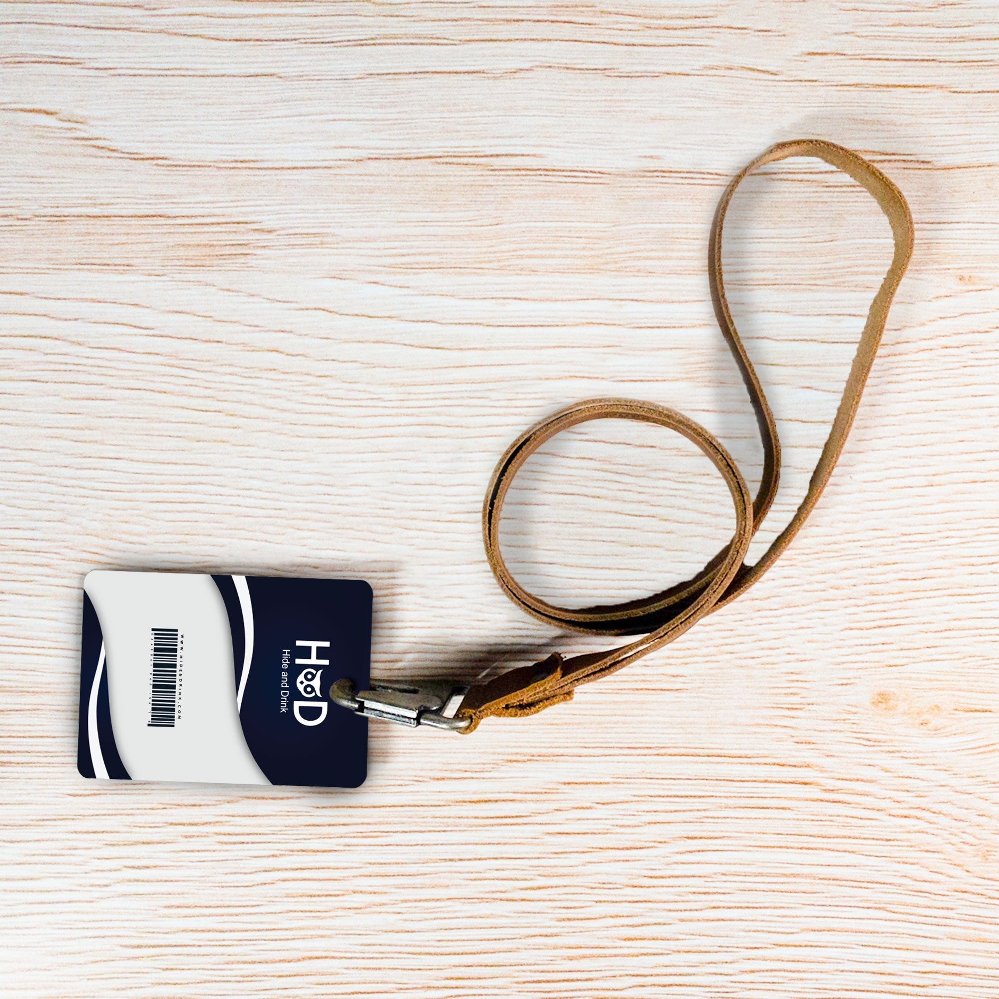 Lanyard Keychain by Hide & Drink, showcasing a rich brown leather neck strap with hook for ID holders. Handmade in La Antigua Guatemala & Oaxaca Mexico, this artisan product is perfect for both men and women.