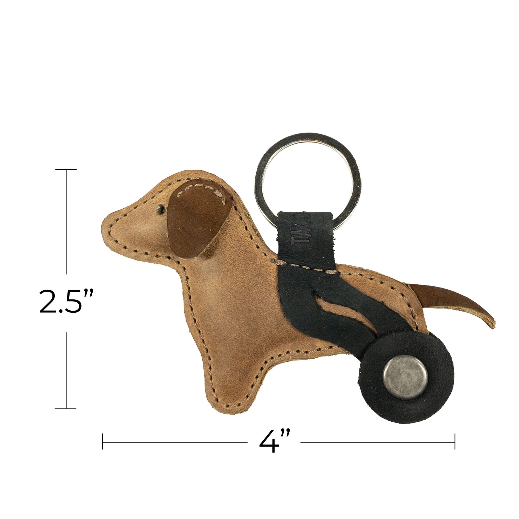 Dog With Wheelchair Keychain - Stockyard X 'The Leather Store'