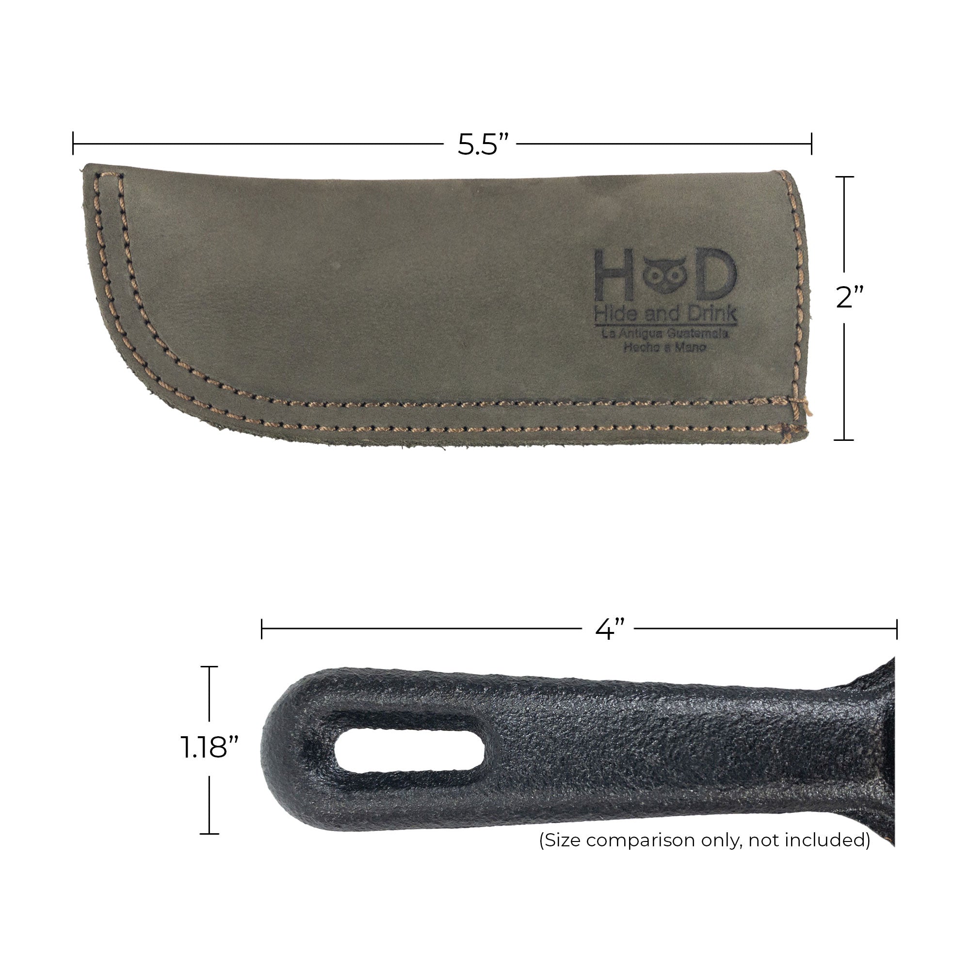 Hot Pan Handle Cover by Hide & Drink, highlighting sturdy grip and heat resistance ideal for cookware, lovingly handcrafted in La Antigua Guatemala & Oaxaca Mexico.