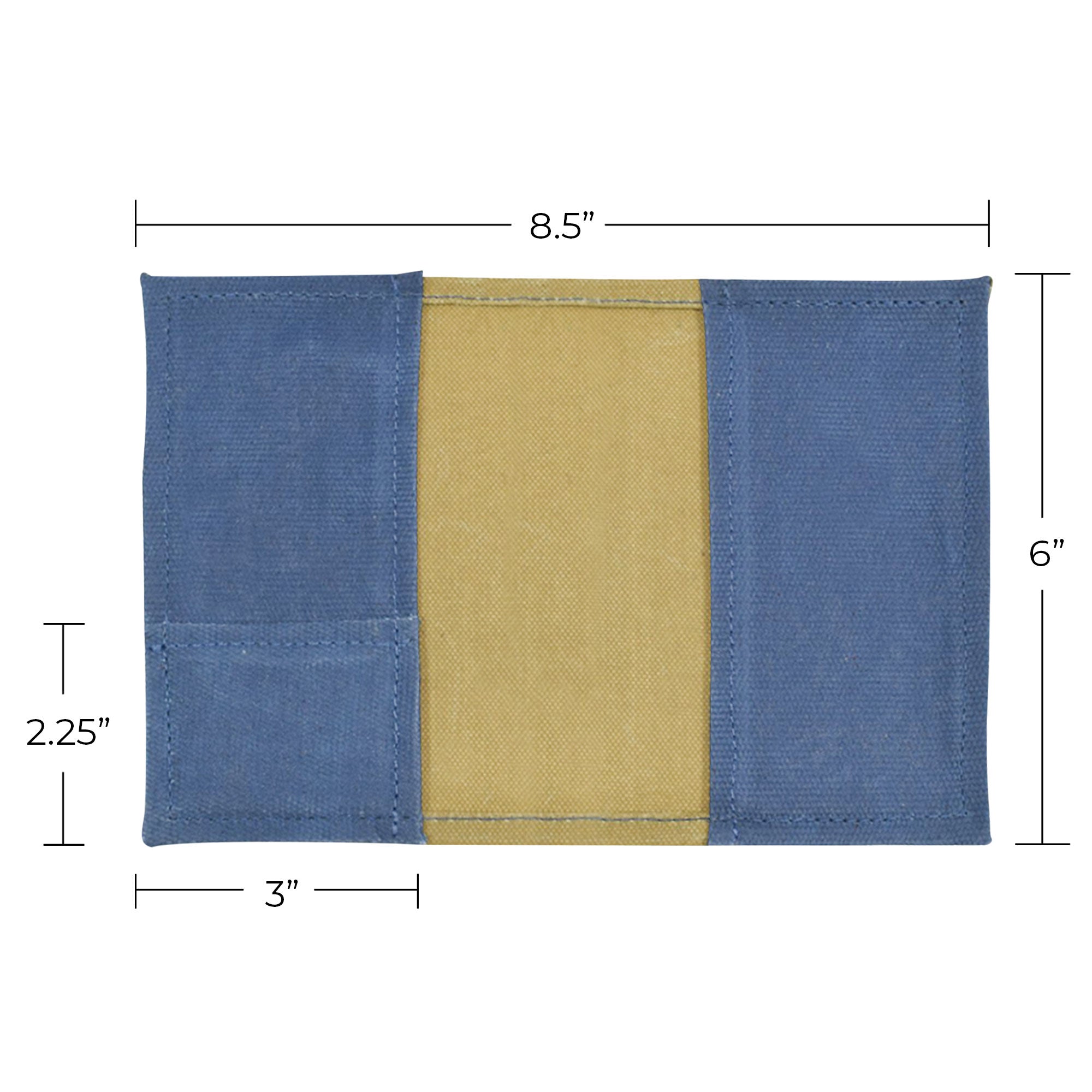 Close-up of Hide & Drink Waxed Canvas Field Notes Cover with intricate details showcasing artisan handiwork. This functional Wallet Case (3.5 x 5.5 in.) Journal Cover is designed for the traveler, combining practicality and aesthetic appeal seamlessly.