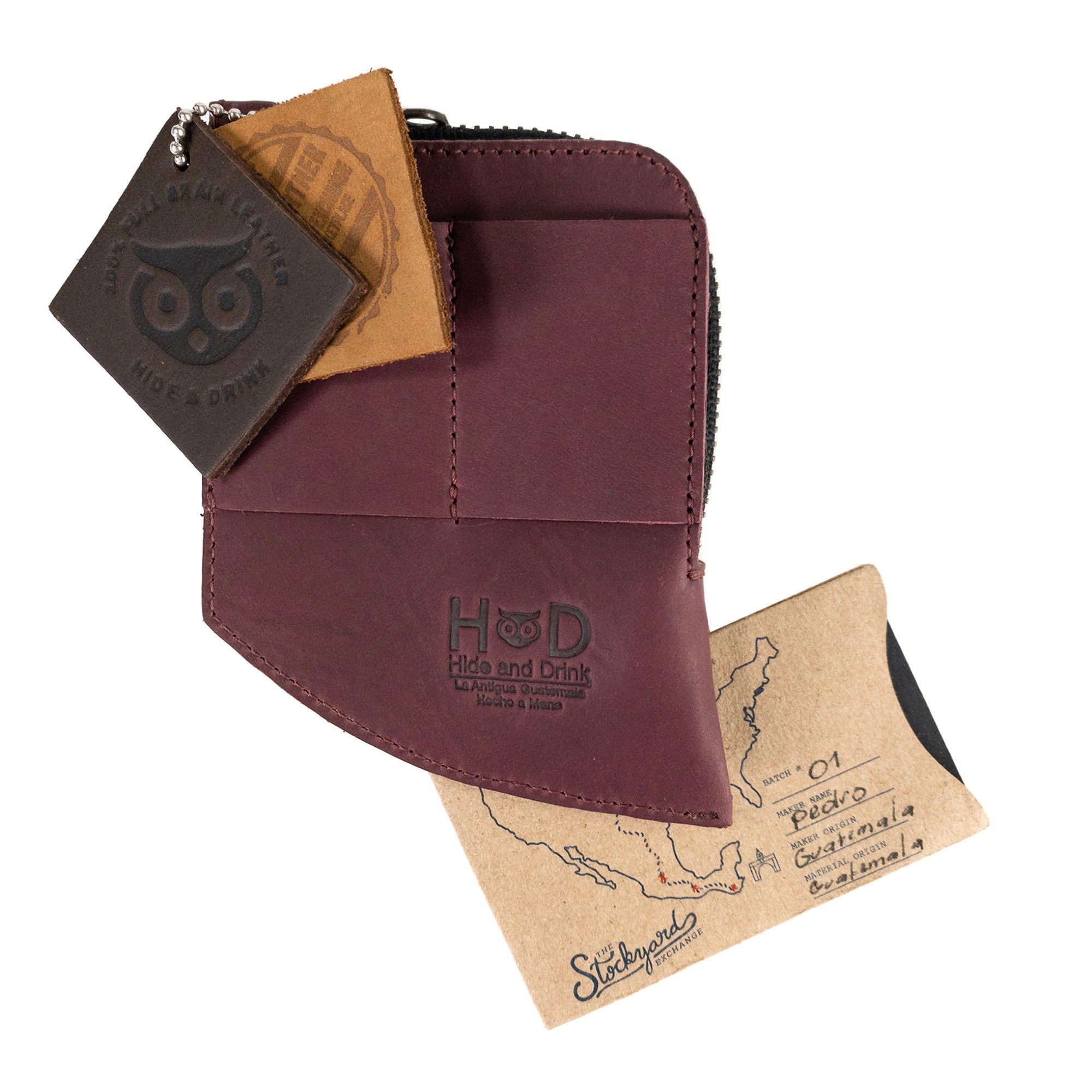 Hide & Drink EDC Pocket Wallet displayed elegantly, portraying the artisan quality of its handmade leather craftsmanship.