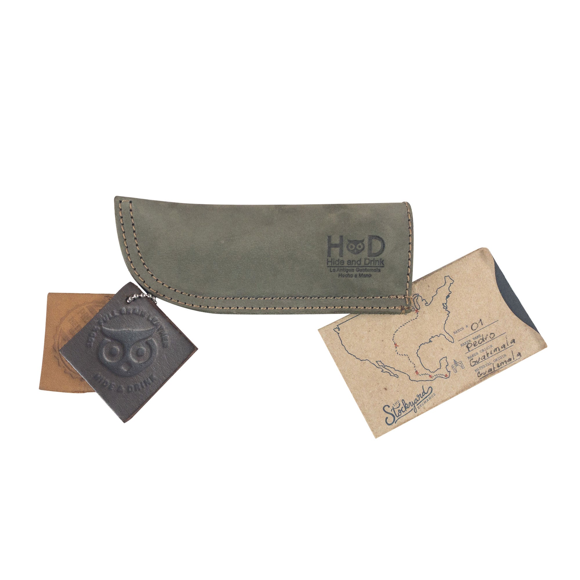 Hot Pan Handle Cover by Hide & Drink, providing durable heat protection for skillets, showcasing fine craftsmanship from La Antigua Guatemala & Oaxaca Mexico.