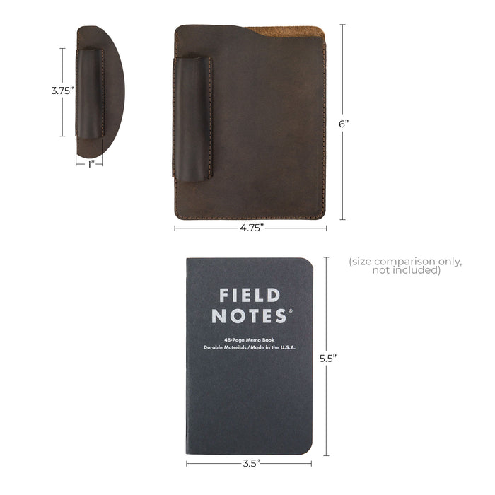 Rectangular Case for Field Notes Notebook with Pen Slot - Stockyard X 'The Leather Store'