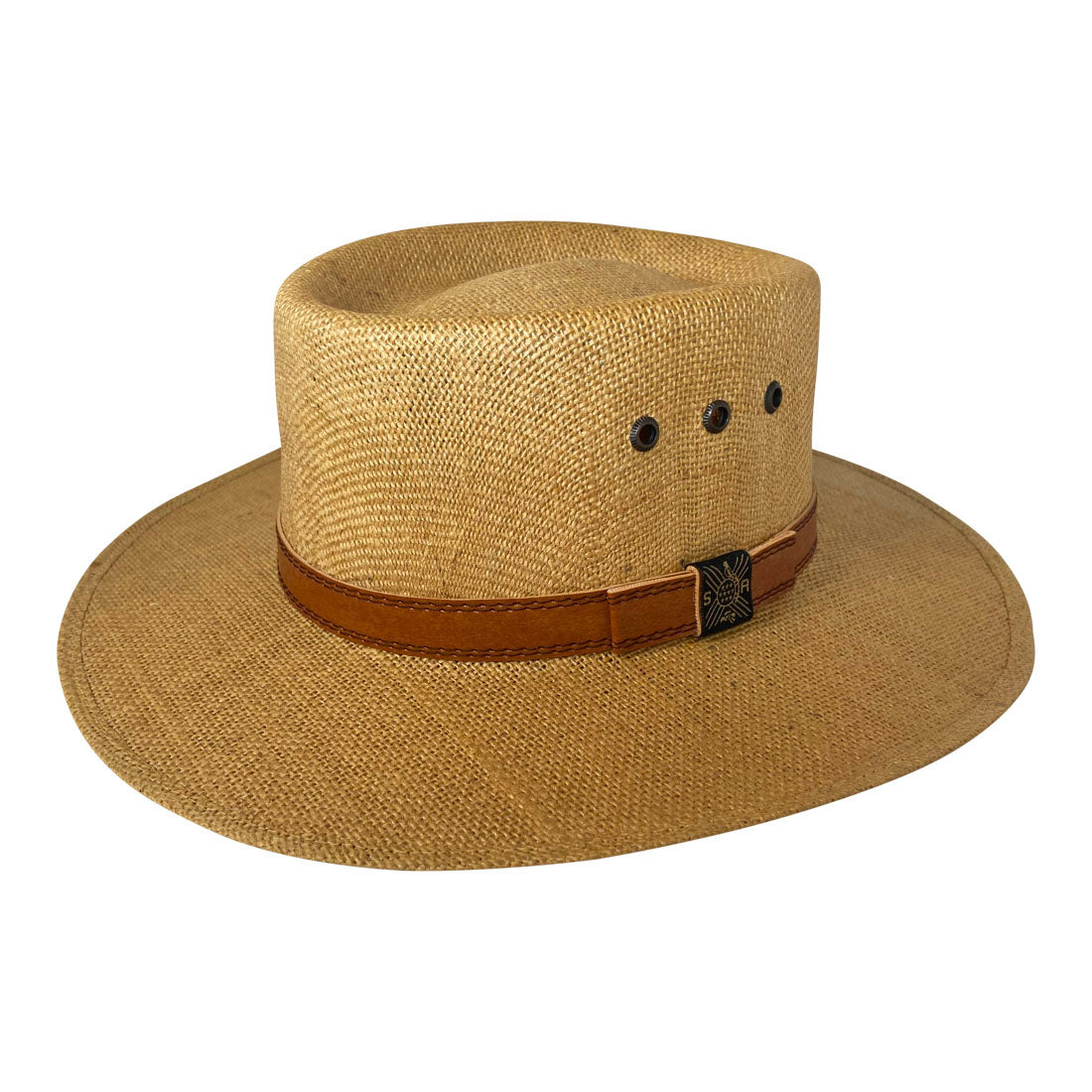 Angel Eyes Wide Brim Hat Handmade from 100% Oaxacan Jute - Light Brown - Stockyard X 'The Leather Store'