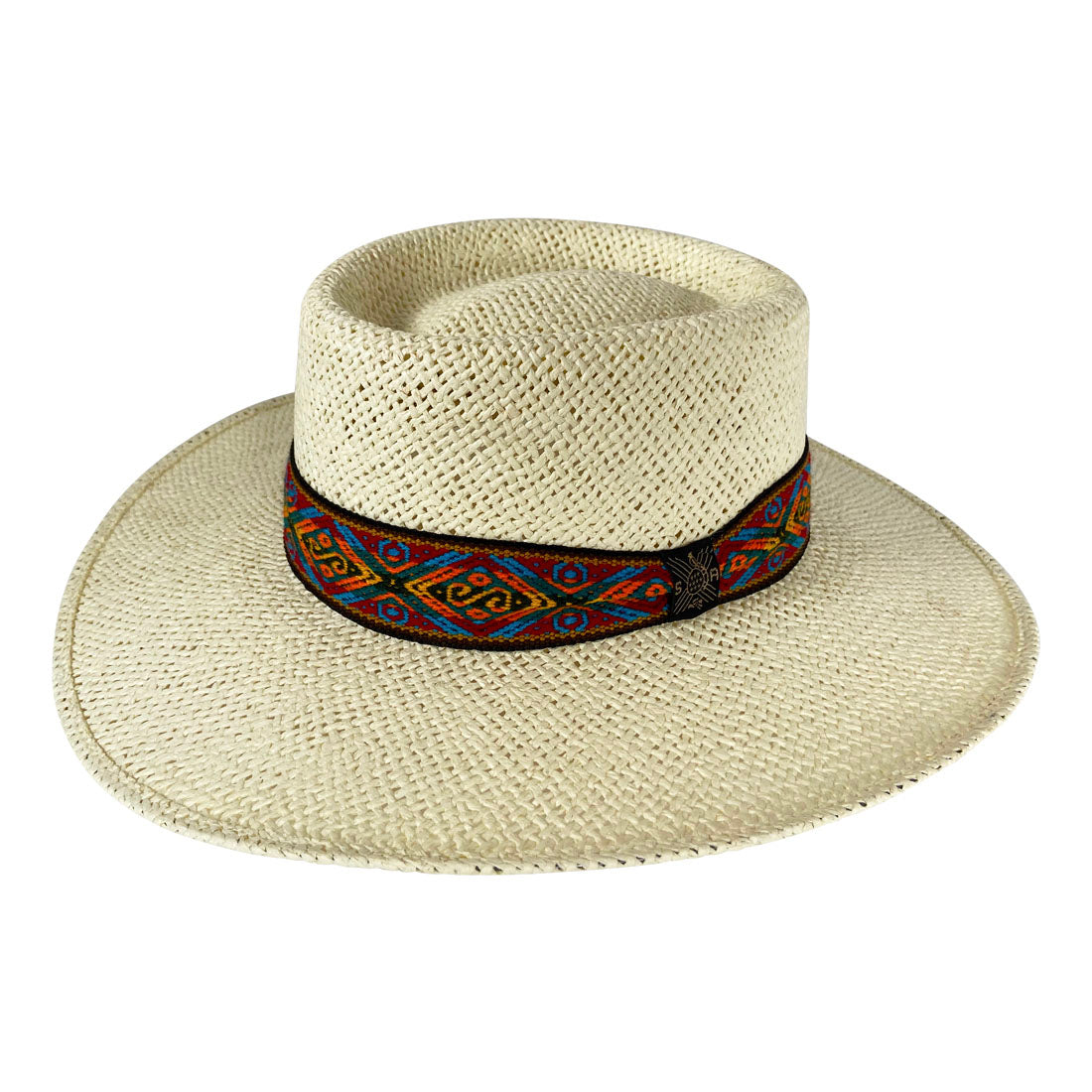 Angel Eyes Wide Brim Hat Handmade from Wood Pulp Raffia - Light Brown - Stockyard X 'The Leather Store'