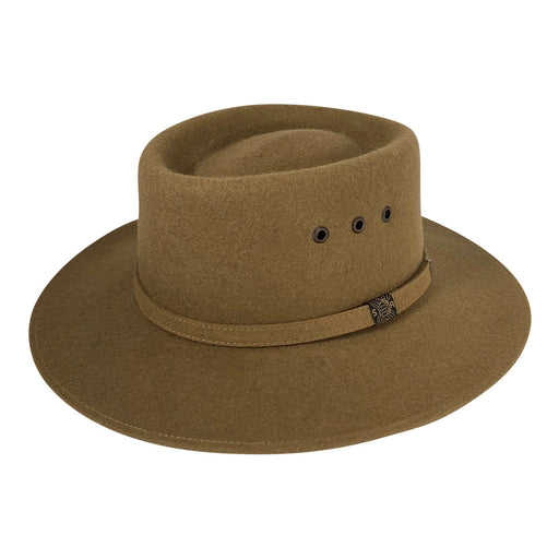 Angel Eyes Wide Brim Hat Handmade from Oaxacan Sheep's Wool - Light Brown - Stockyard X 'The Leather Store'