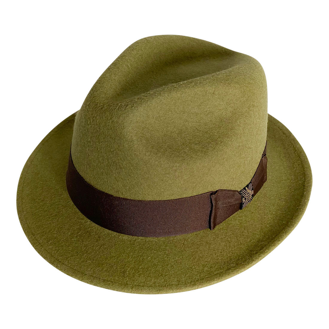 Short Brim Panama Hat Handmade from 100% Oaxacan Wool - Green Olive - Stockyard X 'The Leather Store'