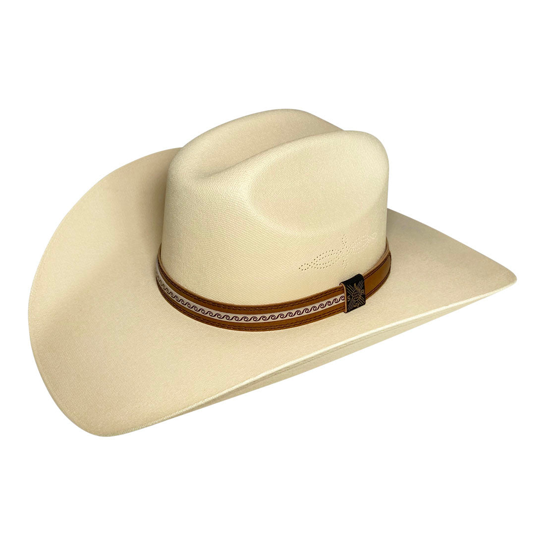 Wide Brim Cowboy Hat Handmade from 100% Oaxacan Cotton - Light Brown - Stockyard X 'The Leather Store'