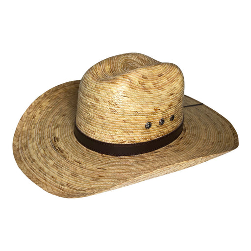 Wide Brim Cowboy Hat Handmade from 100% Coconut Palm Leaves - Dark Brown - Stockyard X 'The Leather Store'