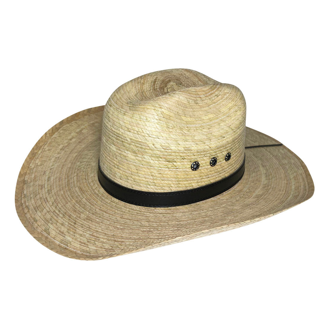 Wide Brim Cowboy Hat Handmade from 100% Coconut Palm Leaves - Light Brown - Stockyard X 'The Leather Store'