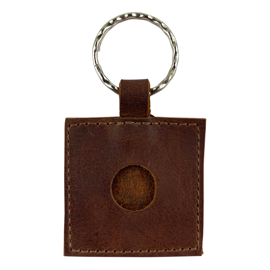 AirTag Squared Keychain by Hide & Drink showcases a beautifully crafted Full Grain Leather design with a keyring for easy attachment. Squared AirTag Keychain, perfect for keeping personal items tracked, handcrafted in small batches at artisan workshops in La Antigua Guatemala & Oaxaca Mexico.