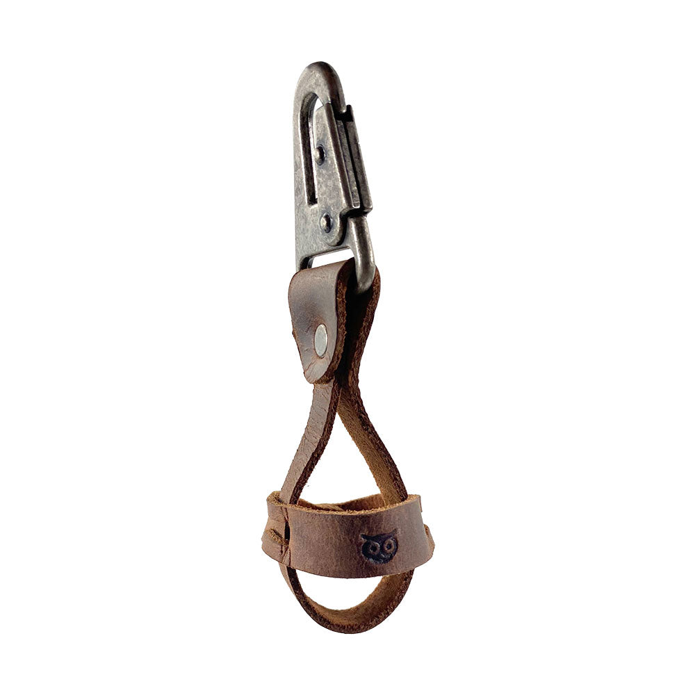 Stylish Golf Ball Holder by Hide & Drink featuring a sturdy belt loop hook, made from rustic full grain leather. This small batch production item is hand cut, hand sewn, fire branded, and artisan crafted in La Antigua Guatemala & Oaxaca Mexico.