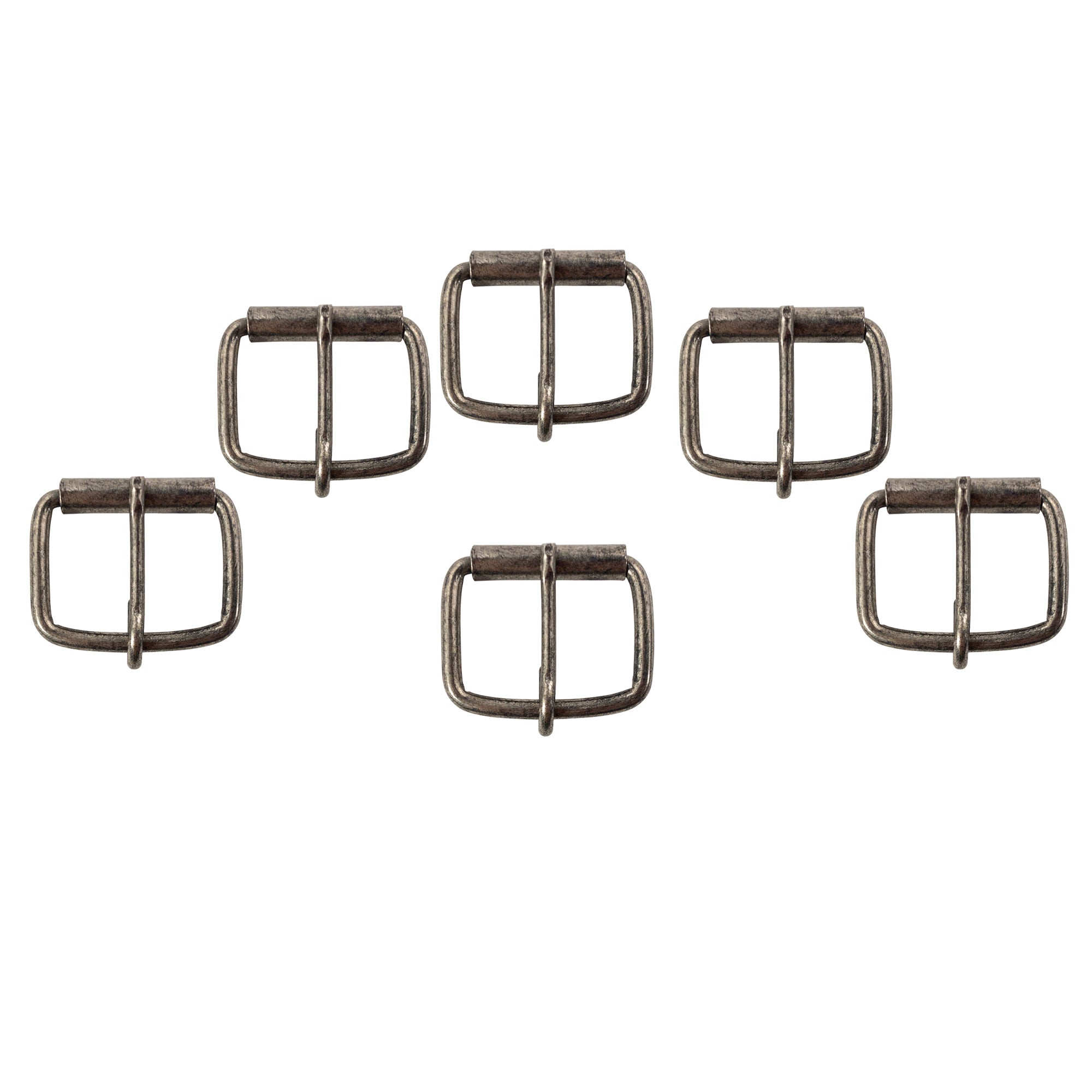 A collection of five 1 Inch Rustic Nickel Buckle Replacements by Leather Handcraft Supply Depot. Ideal for replacing your belt buckle or creating your own belt, crafted with high-quality nickel and backed by a lifetime warranty.