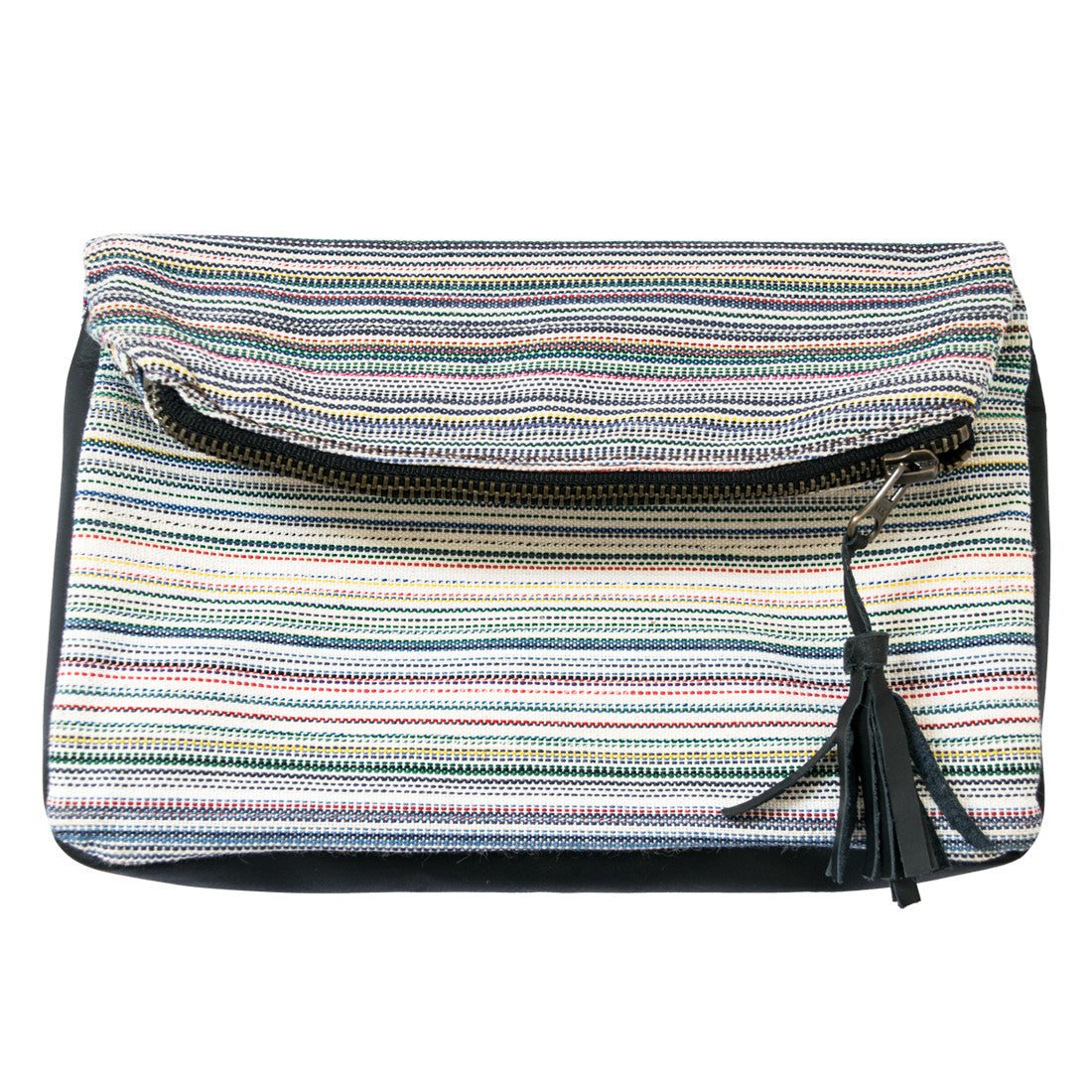Striped Canvas Clutch Bag - Stockyard X 'The Leather Store'