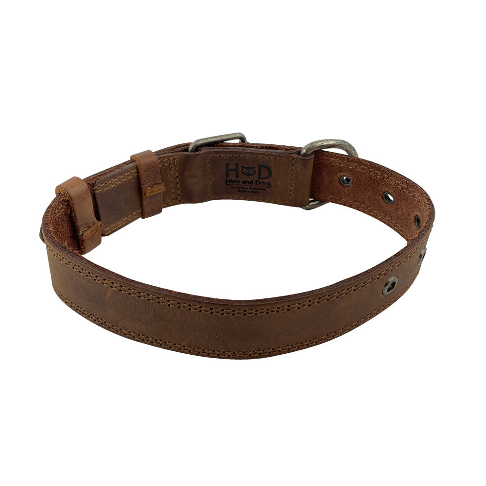 Leather Medium Dog Collar (12 to 21 in.) - Stockyard X 'The Leather Store'