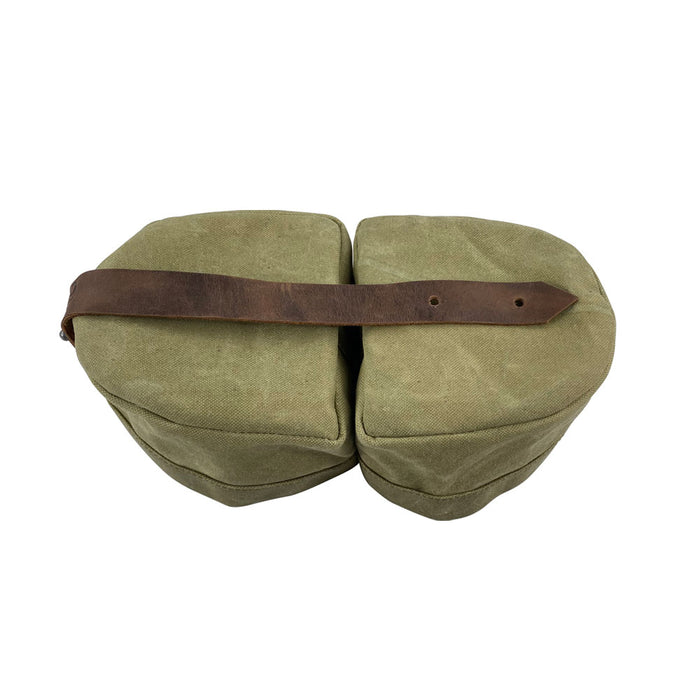 Waxed Canvas Travel Double Dog Bowl - Stockyard X 'The Leather Store'