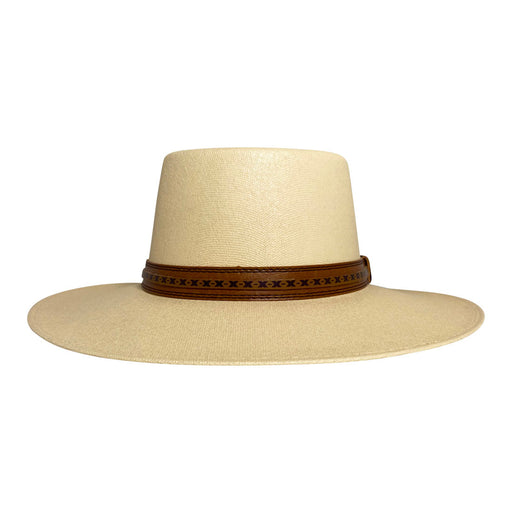 Angel Eyes Wide Brim Hat Handmade from 100% Oaxacan Cotton - Light Brown - Stockyard X 'The Leather Store'