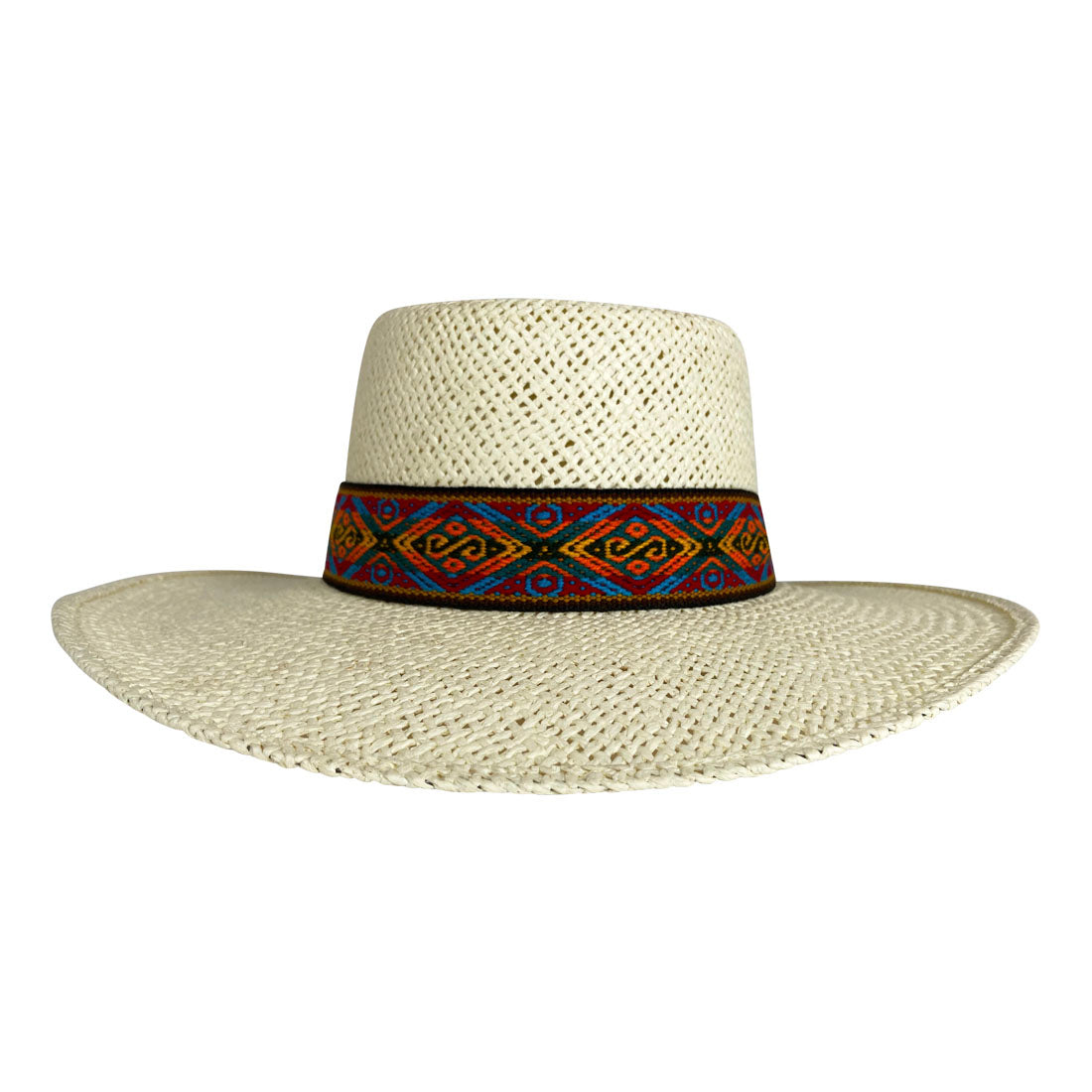 Angel Eyes Wide Brim Hat Handmade from Wood Pulp Raffia - Light Brown - Stockyard X 'The Leather Store'