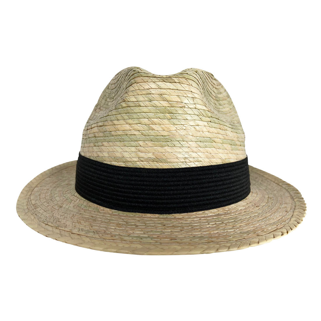 Short Brim Panama Hat Handmade from Coconut Palm Leaves - Light Brown - Stockyard X 'The Leather Store'
