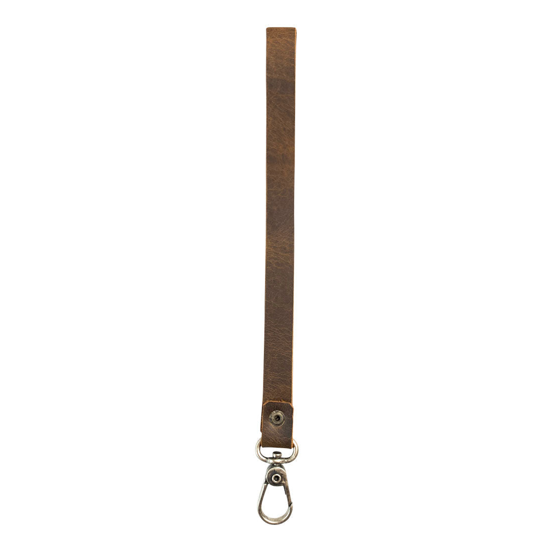 The back view of a simple thin lanyard crafted from Full Grain Leather, emphasizing the quality and style by Hide & Drink. This Simple Thin Lanyard includes elements of Small Batch Production, Hand Cut, Hand Sewn, Fire Branded, Artisan, Handmade in La Antigua Guatemala & Oaxaca Mexico.