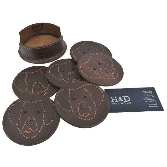 Labrador Doggy Classic Shaped Coaster Set (6-Pack) - Stockyard X 'The Leather Store'