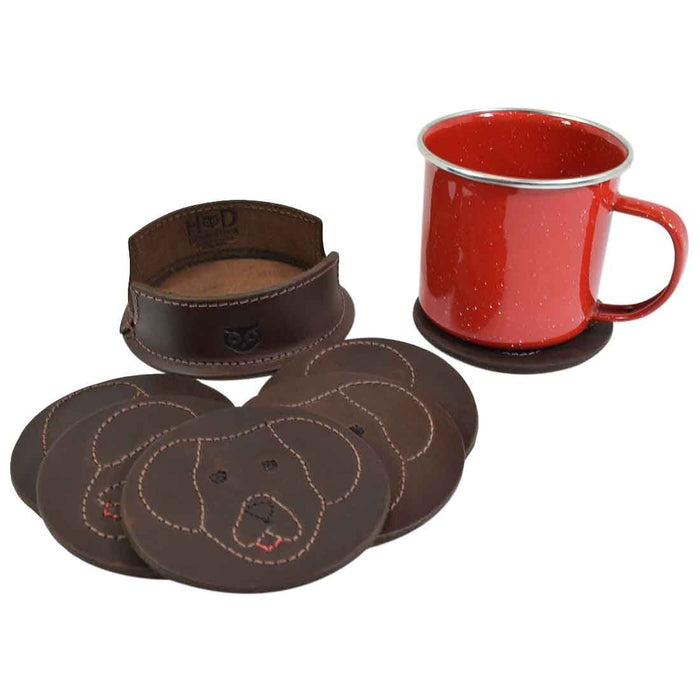 Labrador Doggy Classic Shaped Coaster Set (6-Pack) - Stockyard X 'The Leather Store'