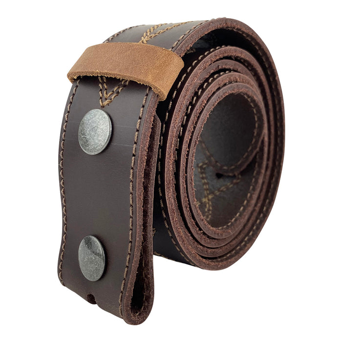 Cowboy Buckleless Belt with Stitching - Stockyard X 'The Leather Store'