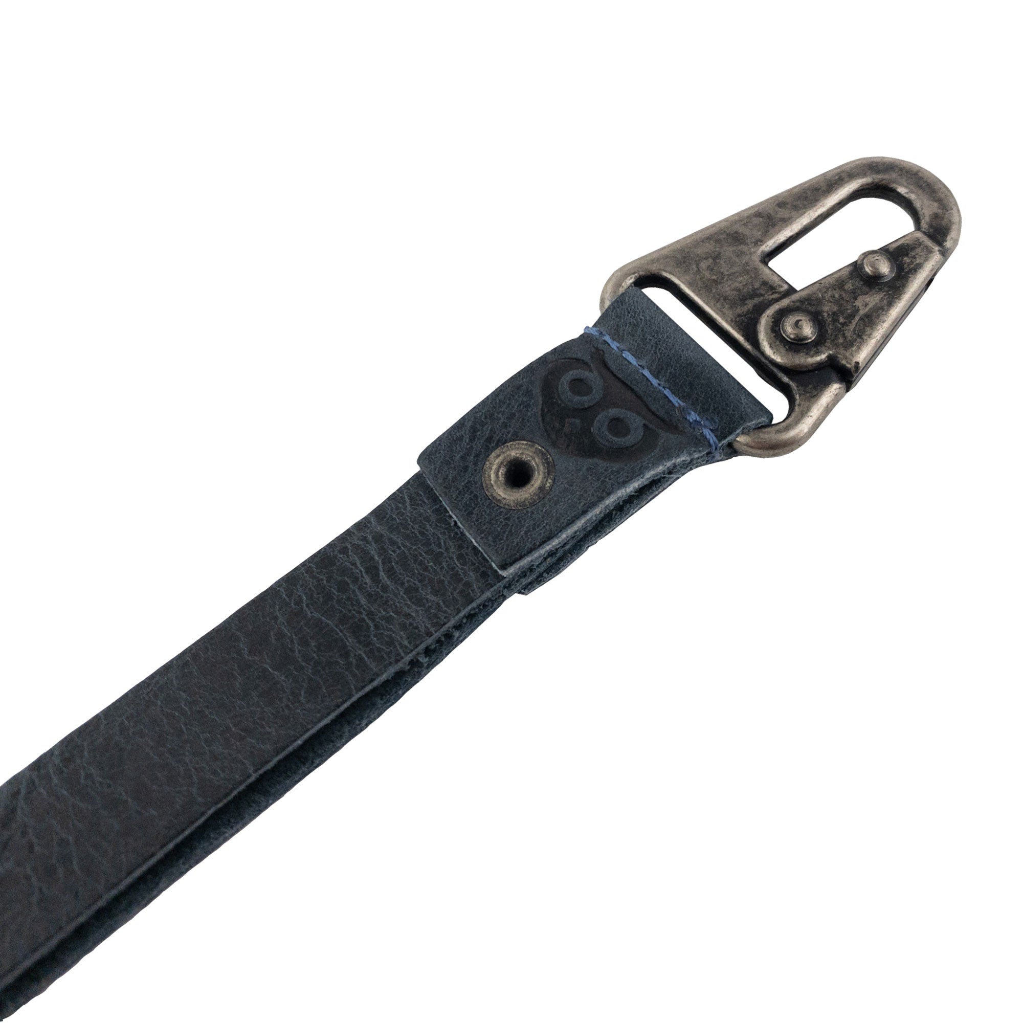 Functional Lanyard Keychain from Hide & Drink, featuring a strong hook made from brown full grain leather. A customizable accessory for men and women, showcasing artisan quality in La Antigua Guatemala & Oaxaca Mexico.