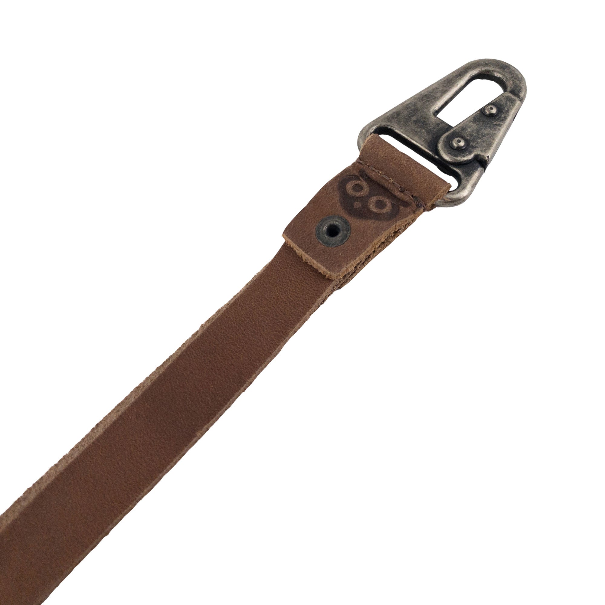 Lanyard Keychain by Hide & Drink, designed for easy access with a hook and handcrafted from brown full grain leather. This artisan piece is a stylish accessory for men and women, made in La Antigua Guatemala & Oaxaca Mexico.