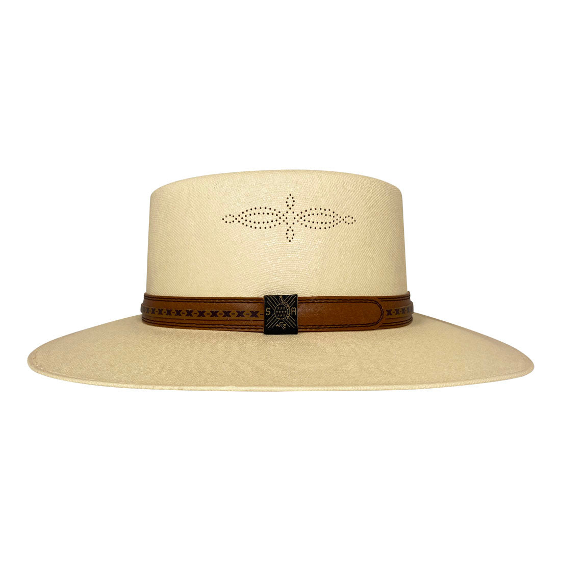 Angel Eyes Wide Brim Hat Handmade from 100% Oaxacan Cotton - Light Brown - Stockyard X 'The Leather Store'