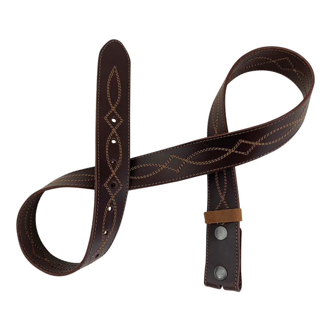 Cowboy Buckleless Belt with Stitching - Stockyard X 'The Leather Store'