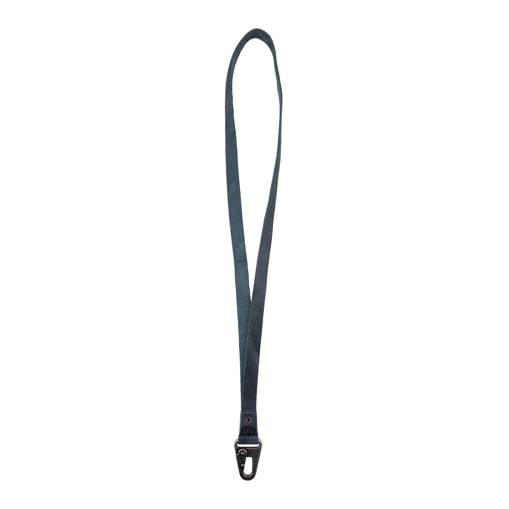 Lanyard Keychain by Hide & Drink, showcasing a durable design with a leather neck strap and hook for easy use. Handmade in La Antigua Guatemala & Oaxaca Mexico, this artisan piece is great for IDs or keys.