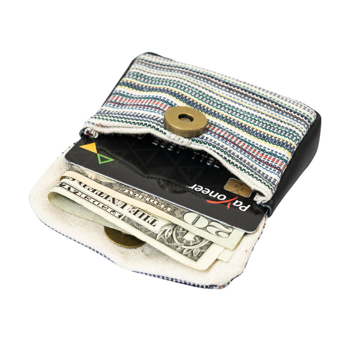 Striped Canvas Coin Pouch - Stockyard X 'The Leather Store'