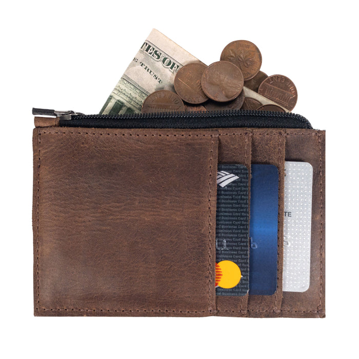Zippered Coin Card Wallet - Stockyard X 'The Leather Store'