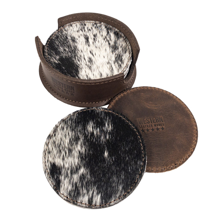 Set of 6 Circular Coasters for Drinks - Stockyard X 'The Leather Store'