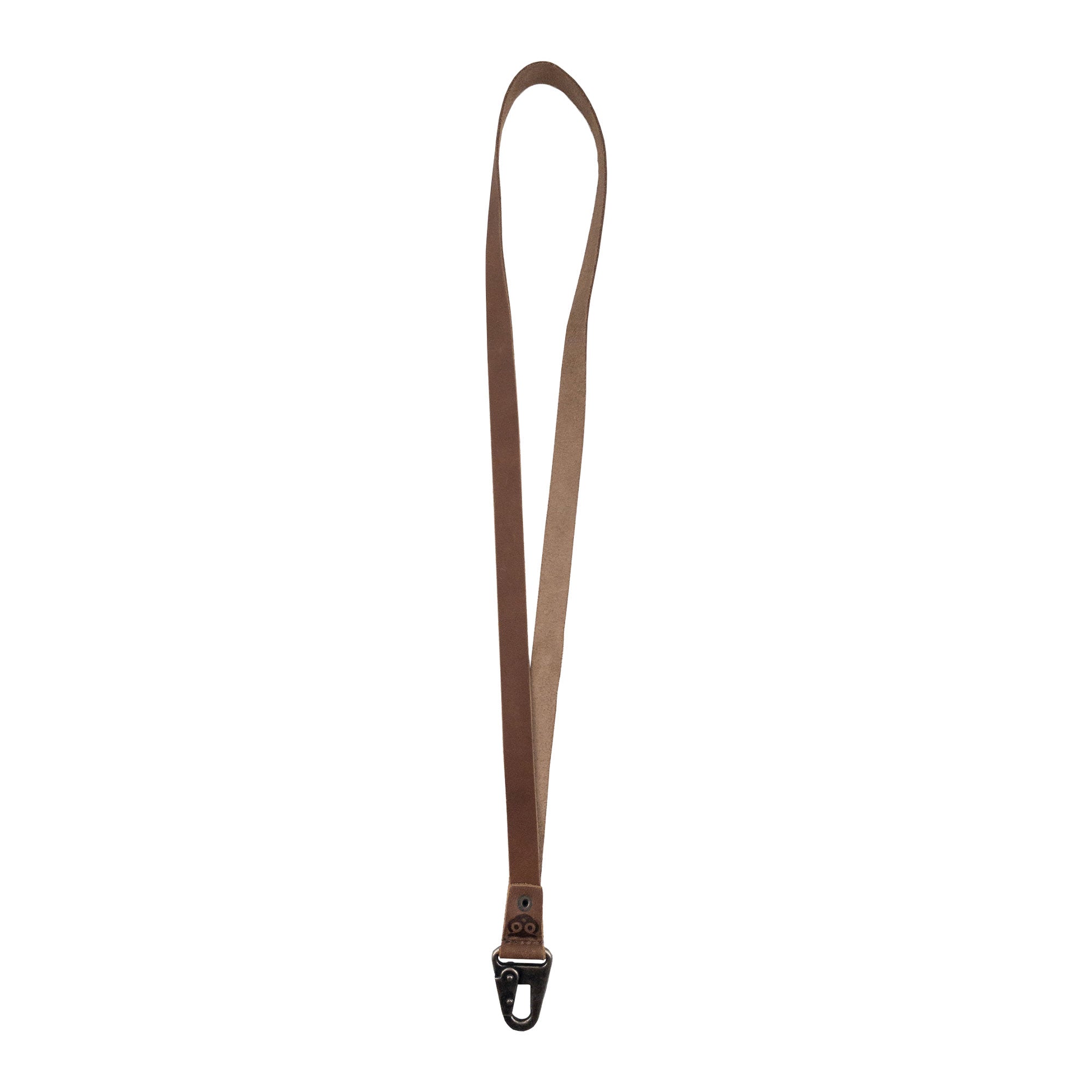 Lanyard Keychain by Hide & Drink, showcasing a practical design with a hook and made from fine brown leather. Ideal for men and women, this artisan product exemplifies quality craftsmanship in La Antigua Guatemala & Oaxaca Mexico.