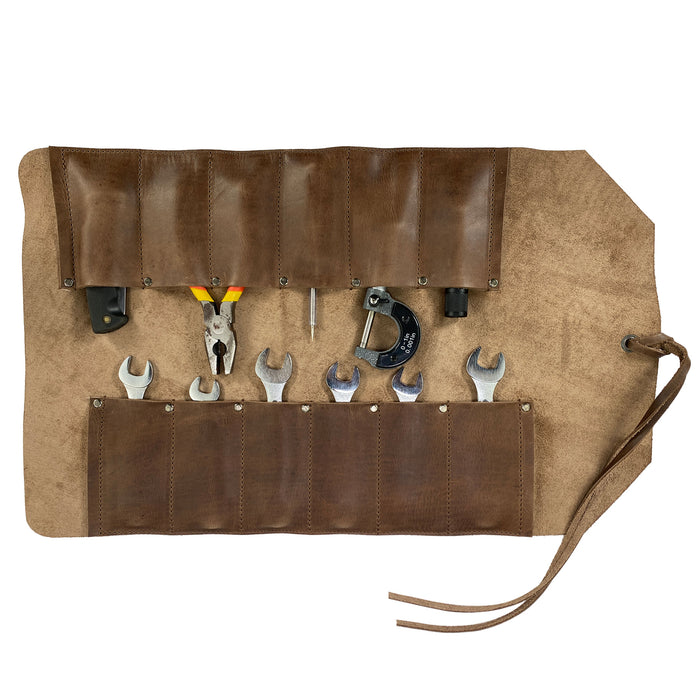 12 Pocket Tool Roll - Home Storage - Stockyard X 'The Leather Store'