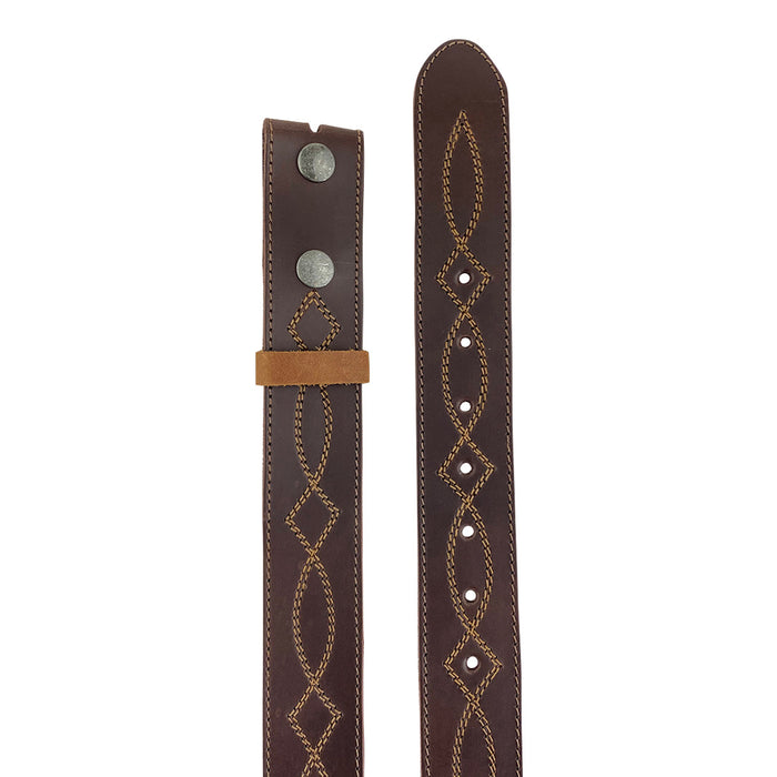 Cowboy Buckleless Belt with Stitching - Stockyard X 'The Leather Store'