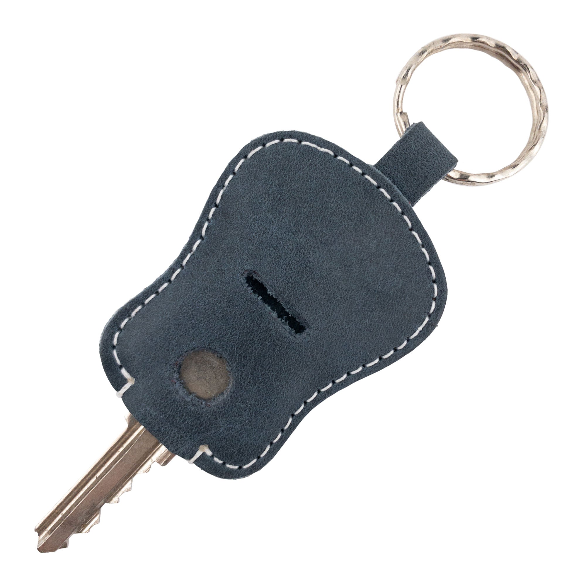 Detailed view of Guitar Keychain by Hide & Drink, focusing on its creative design catering to key management. Crafted from Full Grain Leather, this key holder represents artisan skills and small batch production from La Antigua Guatemala & Oaxaca Mexico.