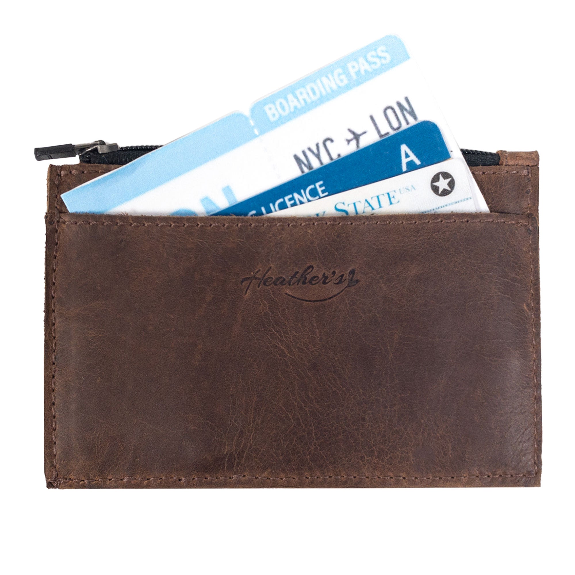 Zippered Coin Card Wallet - Stockyard X 'The Leather Store'