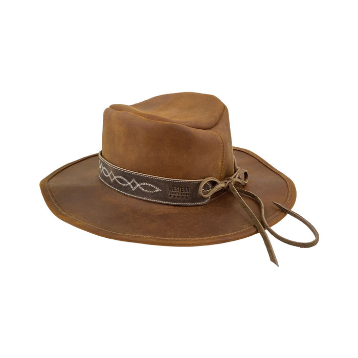 Rodeo Hatband with Cowboy Stitching - Stockyard X 'The Leather Store'