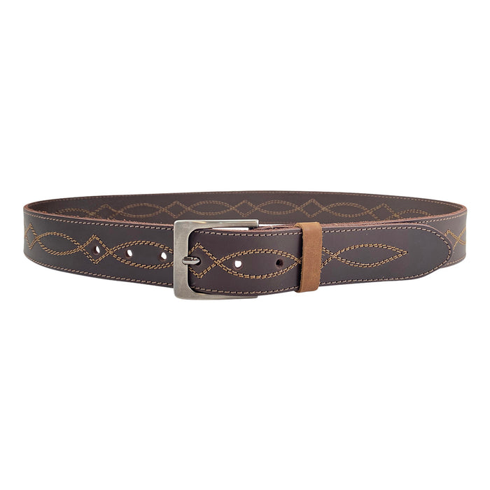 Cowboy Belt with Stitching - Stockyard X 'The Leather Store'